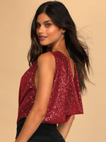 Sequin Surplice Sleeveless Bodysuit - Ladyez