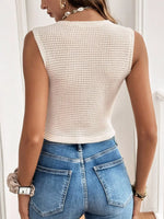 Button Up V-Neck Vest - Ladyez
