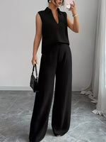 Sleeveless Top and Wide Leg Pants Set