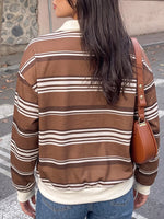 Striped Dropped Shoulder Sweatshirt