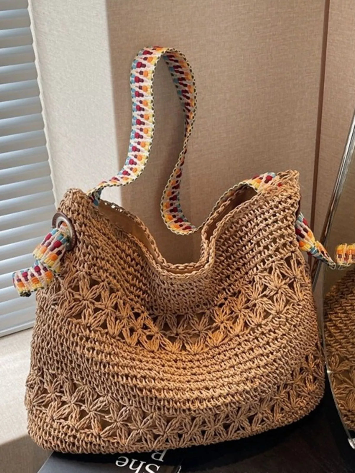 Woven Straw Shoulder Bag