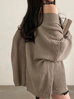 Open Front Oversized Knit Cardigan
