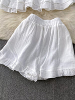 Tube Top & Long Sleeve Shirt & Shorts 3 Piece Set