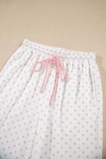 Polka Dot Cropped Sweatshirt and Wide-Leg Pants Set