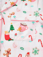Christmas Spirit Cute Holiday Print Short Sleeve Shirt and Pants 2pcs Pajama Set