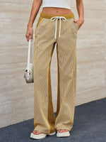 Striped Wide Leg Jeans - Ladyez