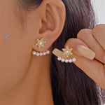 Christmas Snowflake Pearl Earrings