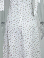 Floral Print Tie Shoulder Slit Midi Dress