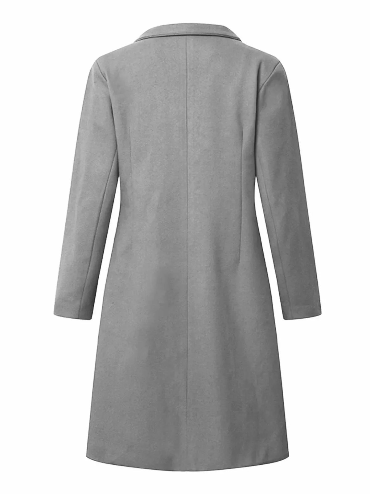 Full Size Single-Breasted Long Sleeve Overcoat Plus Size