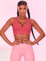 Scoop Neck Wide Strap Active Bra - Ladyez