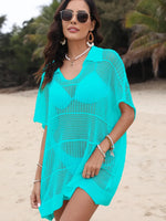 Hollow Out Collared Neck Cover-Up - Ladyez