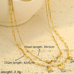 18K Gold-Plated Double-Layered Necklace