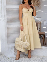 Devine Smocked Tiered Maxi Cami Dress - Ladyez
