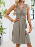 Sleeveless Twist Knot Front Casual Dress