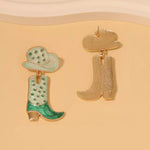 Cowgirl Boot and Hat Dangle Earrings