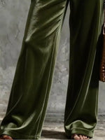 Full Size Velvet Wide-Leg Pants Plus Size