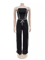 Sleeveless Tube Top and Wide Leg Pants Set