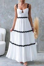 Tiered Maxi Dress with Scalloped Trim