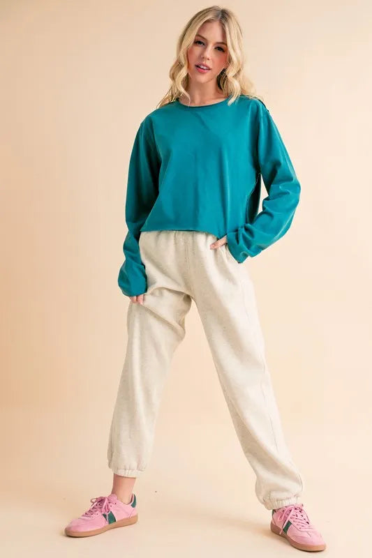 Aemi+Co Drawstring Elastic Waist Joggers - Ladyez