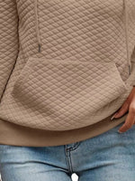 Drawstring Textured Dropped Shoulder Hoodie