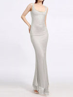 Backless Scoop Neck Maxi Dress
