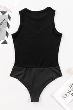 Round Neck Sleeveless Bodysuit - Ladyez