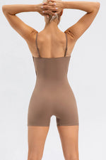 Spaghetti Strap Round Neck Romper - Ladyez