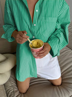 Oversized Striped Button-Down Shirt