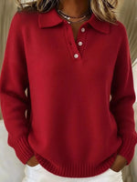 Full Size Button Detail Drop Shoulder Sweater Plus Size