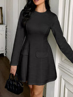 Cutout Back Long Sleeve Mini Dress