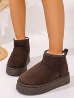 Platform Winter Ankle Boots with Cozy Fleece Lining - Ladyez