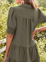 Johnny Collar Short Sleeve Mini Dress