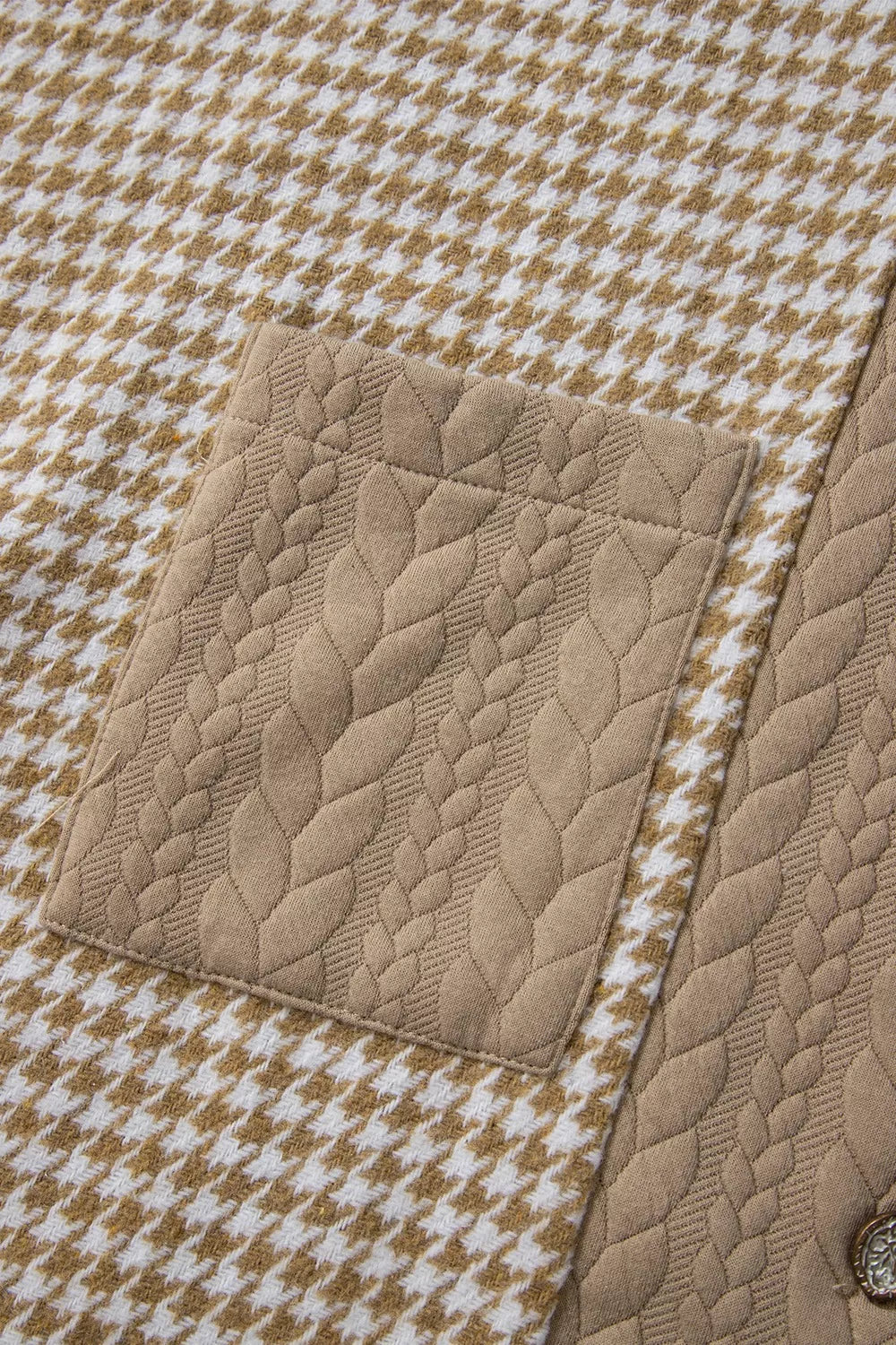 Button DownHoundstooth Color Block Shacket