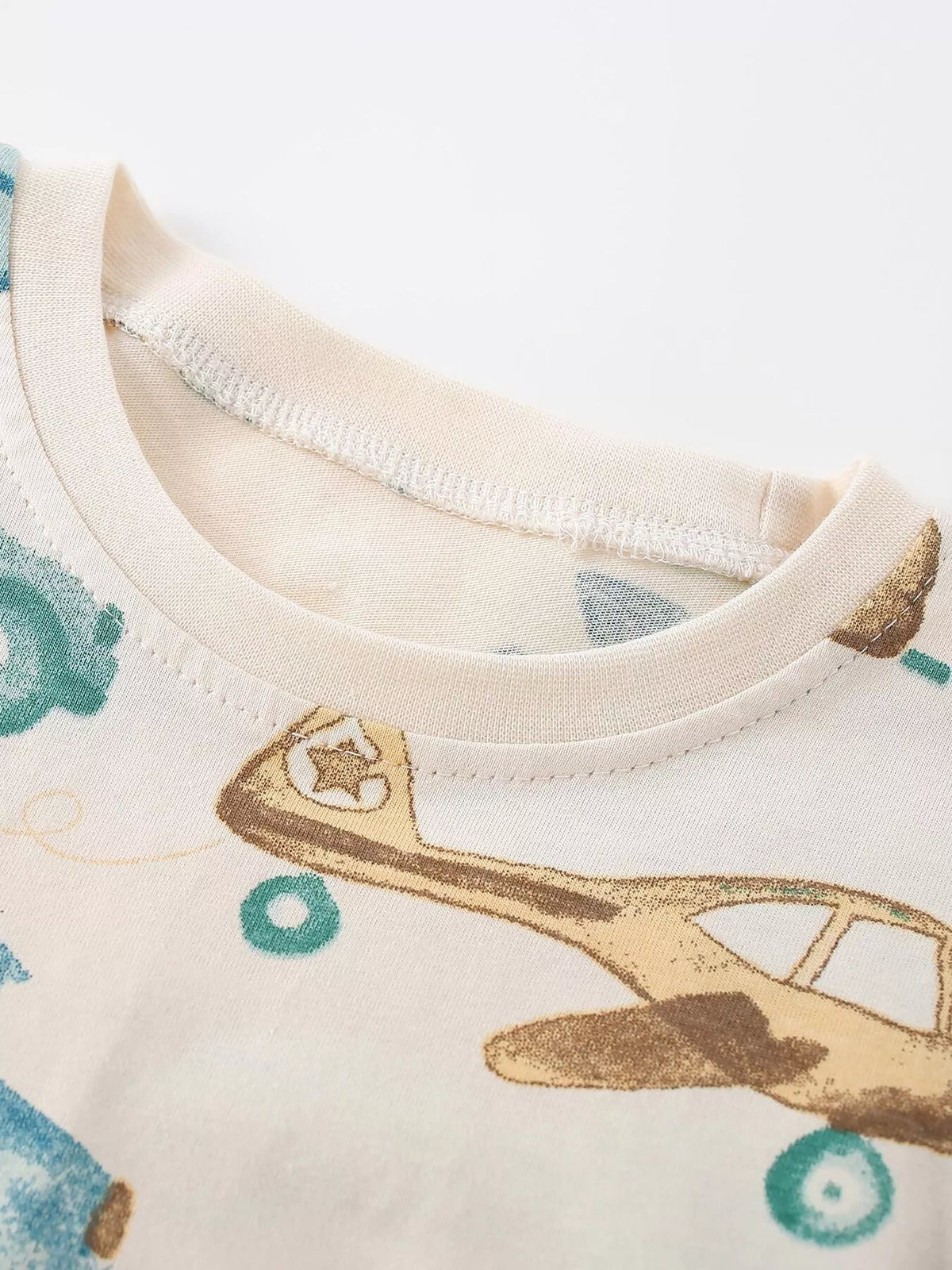 Children's Transportation Print Long Sleeve Crew Neck T-Shirt