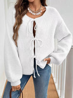 Tie-Front Long Sleeve Cardigan