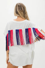 BiBi American Flag Sequin Ribbon T-Shirt