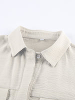Chest Pocket Short Sleeve Wide Leg Jumpsuit