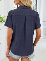 Eyelet Short Sleeve Blouse