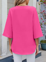V-Neck 3/4 Sleeve Blouse
