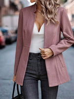 Slim Fit Open Front Blazer