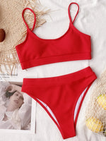 Scoop Neck Spaghetti Strap Two-Piece Swim Set - Ladyez
