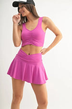 MONO B Ruched Front Active Tank - Ladyez
