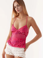 Crisscross Back V-Neck Cami - Ladyez