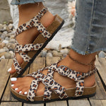 Leopard Buckle Platform Sandals
