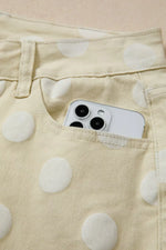 Polka Dot High-Waisted Wide Leg Jeans