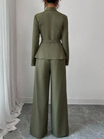 One Button Blazer and Pants Set