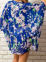 Open Front Half Sleeve Cover-Up - Ladyez