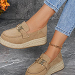 Round Toe Platform Slip-Ons
