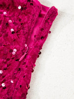 Sequin One-Shoulder Dress with High Slit