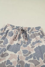 Casual Camo Print T-Shirt & Shorts Set